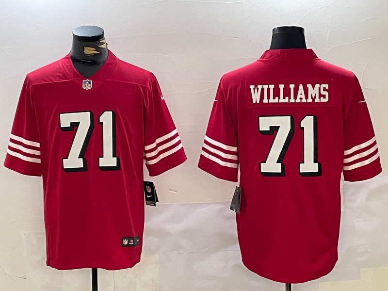 Men's San Francisco 49ers Trent Williams Scarlet Player Game Jersey football jersey product view 1