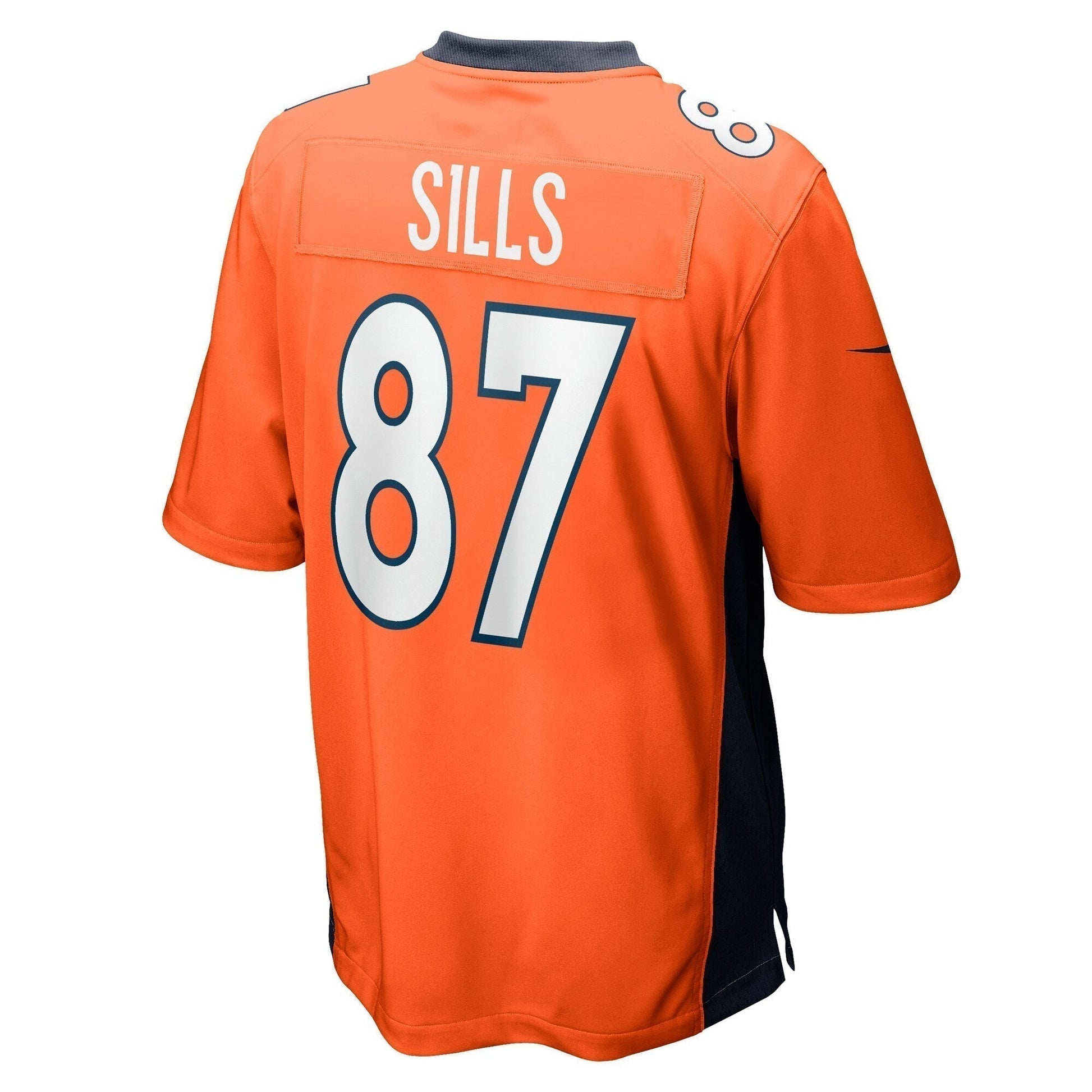 David Sills Denver Broncos Team Game Jersey - Orange football jersey product view 3