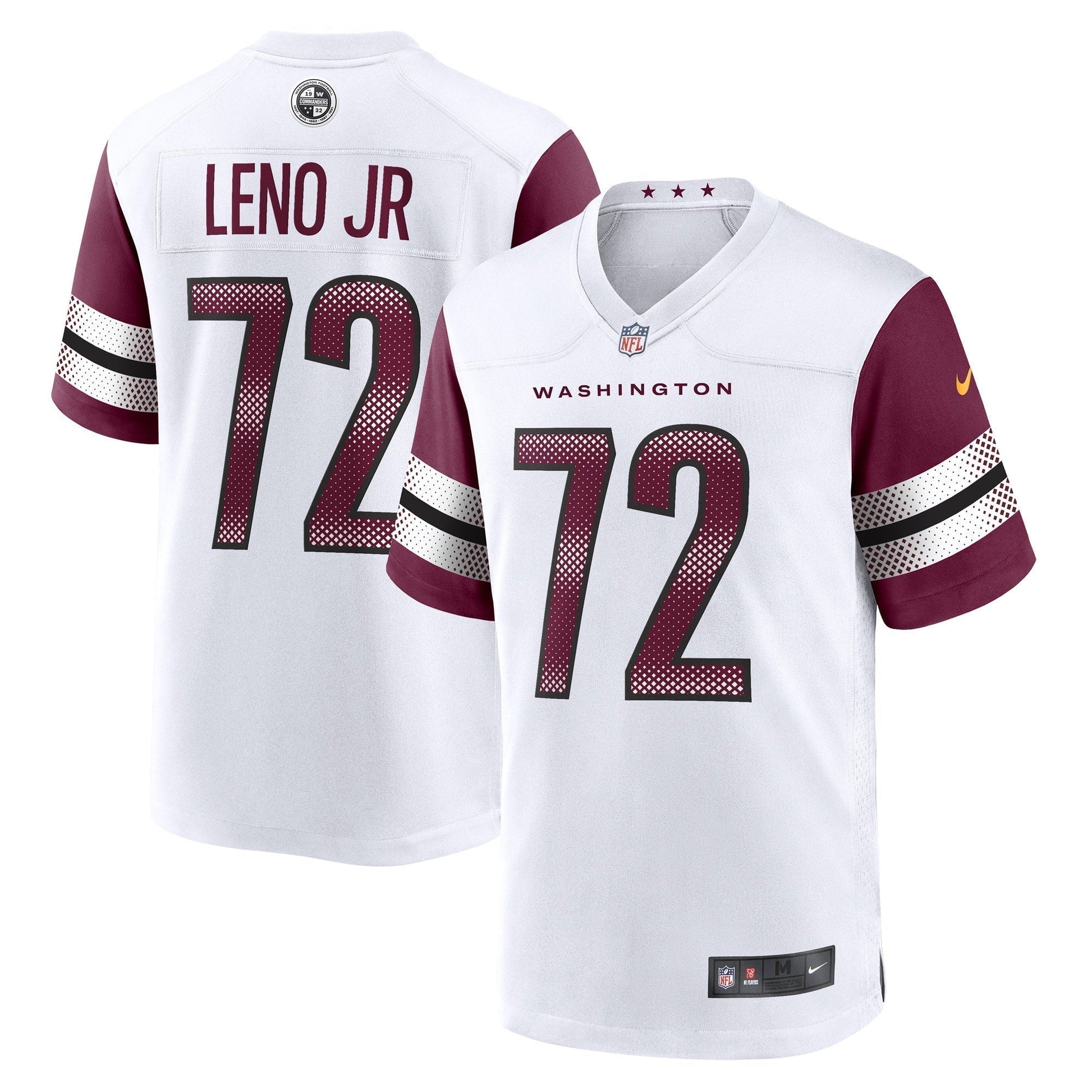 Charles Leno Jr. Washington Commanders Away Game Jersey - White football jersey product view 1