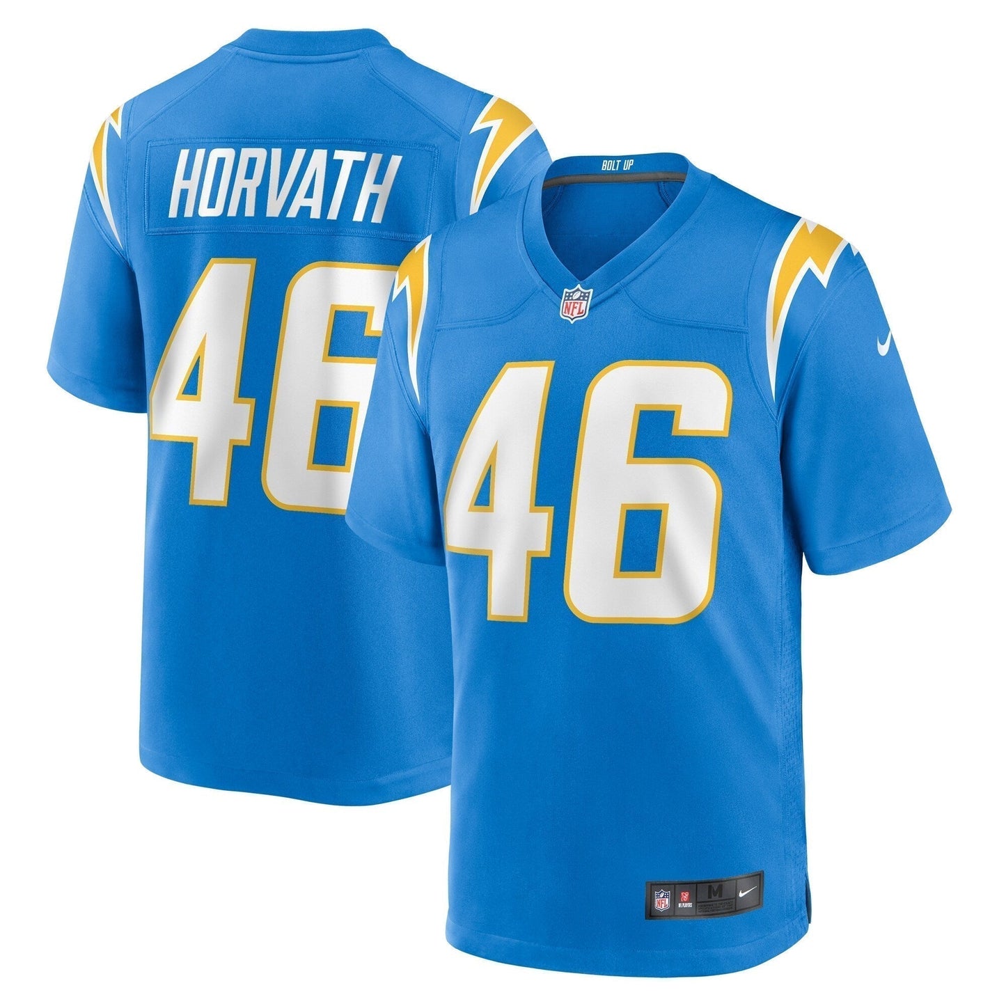 Zander Horvath Los Angeles Chargers Game Jersey - Powder Blue football jersey product view 1