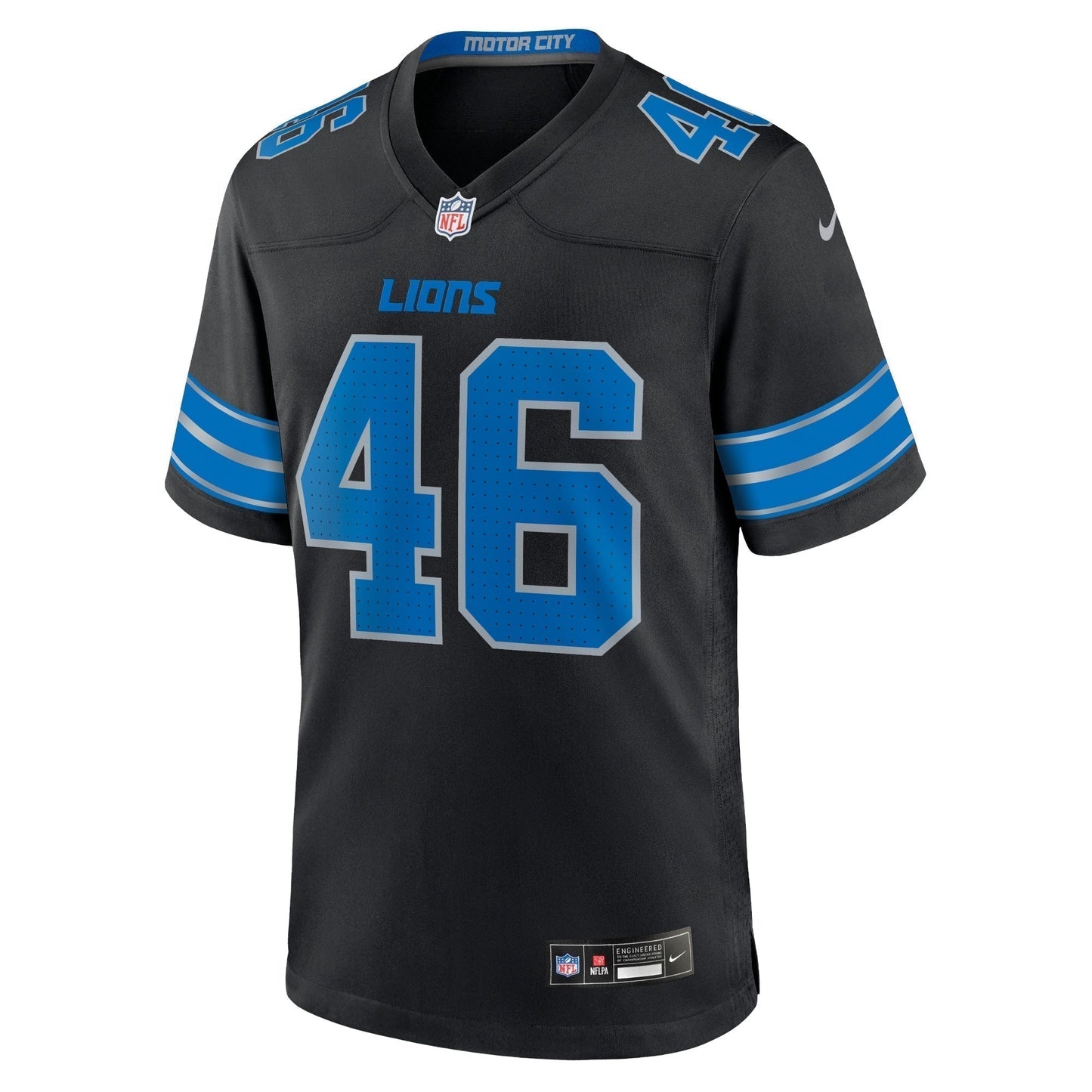 Jack Campbell Detroit Lions 2nd Alternate Game Jersey - Black football jersey product view 2