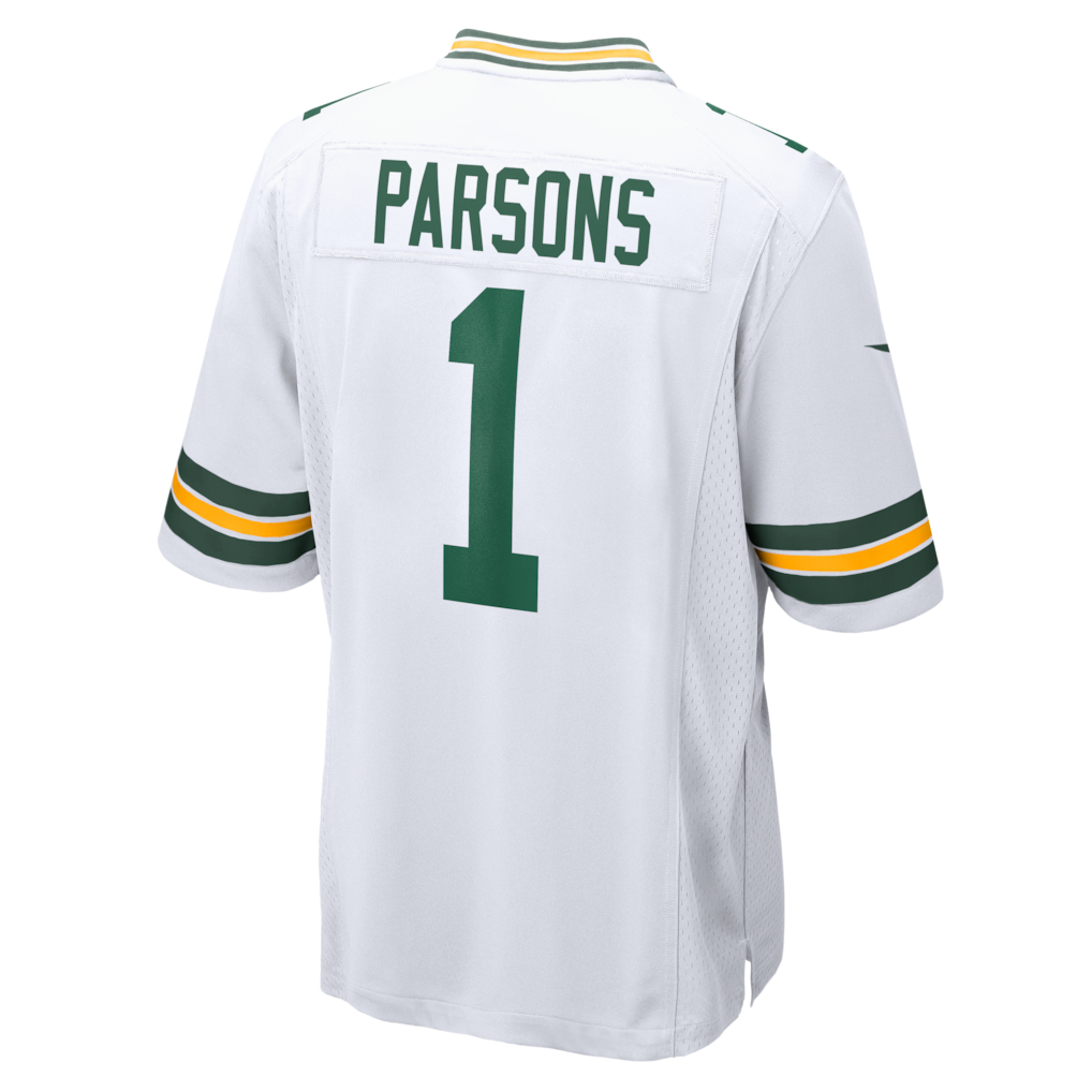 GB. Packers #1 Micah Parsons White Game Player Jersey football jersey product view 1
