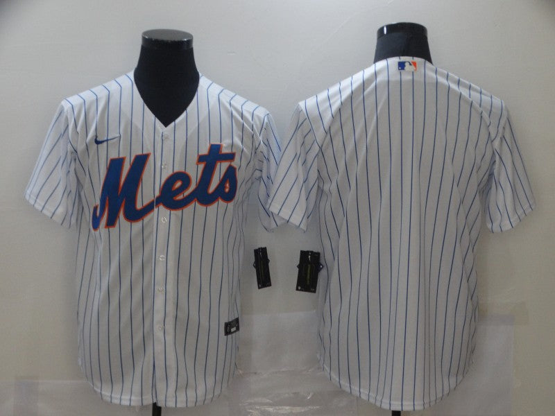 Men's New York Mets1 White Home Replica Blank Jersey baseball jersey product view 1