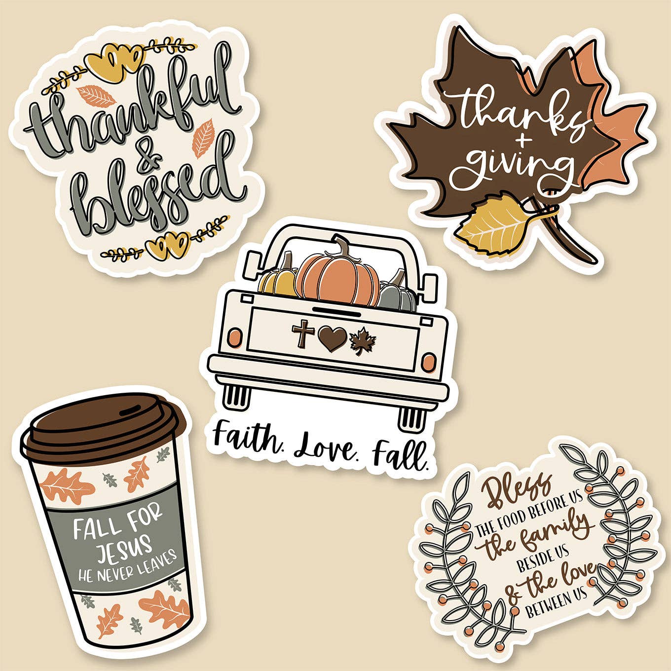 Christian Sticker Pack - Thanksgiving Unisex T-shirt, Sweatshirt, Hoodie, Long Sleeve Tee - T-Shirt, Sweatshirt, Hoodie