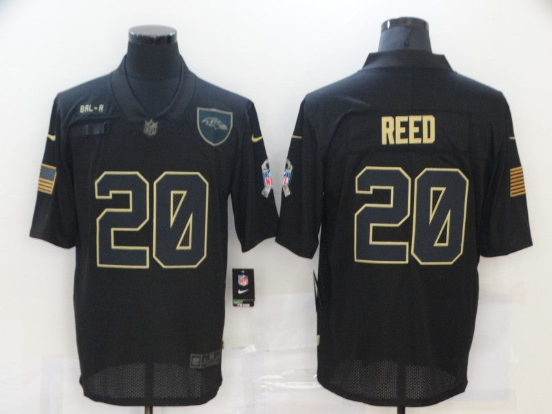 Men's Baltimore Ravens Ed Reed #20 Black Game Player Jersey1 football jersey product view 1