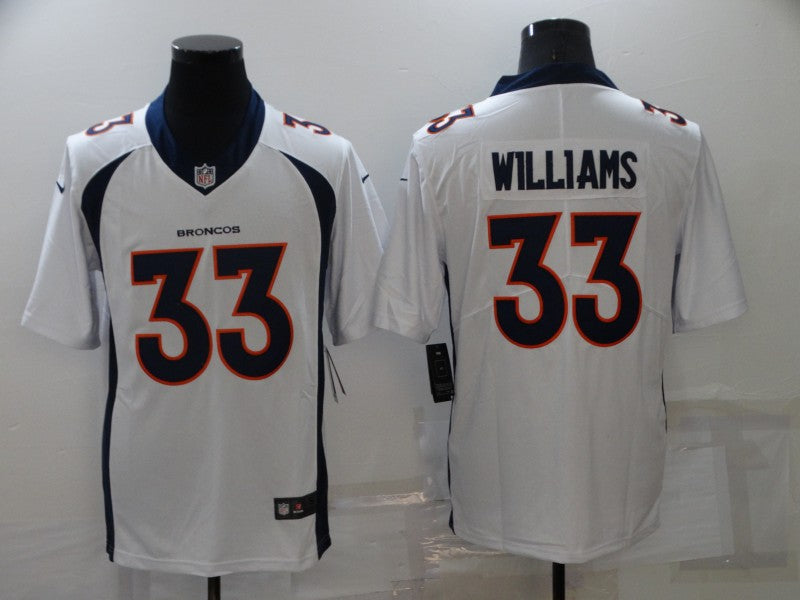Men's Denver Broncos Javonte Williams White Game Jersey football jersey product view 1