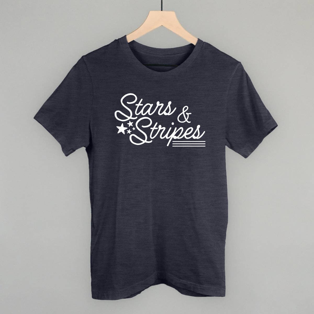 Stars & Stripes White Script Unisex T-shirt, Sweatshirt, Hoodie, Long Sleeve Tee - T-Shirt, Sweatshirt, Hoodie