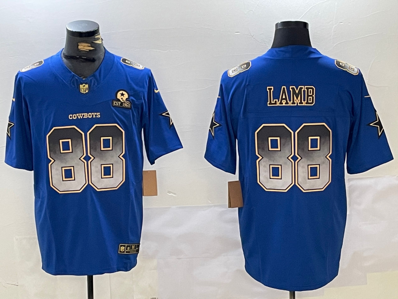 Men's Dallas Cowboys CeeDee Lamb Blue Game Jersey football jersey product view 1