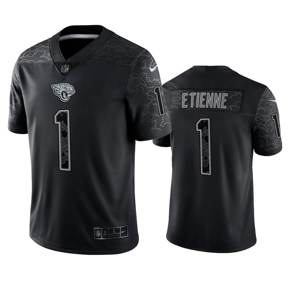 Travis Etienne 1 Jacksonville Jaguars Black Reflective Limited Jersey - Men football jersey product view 1