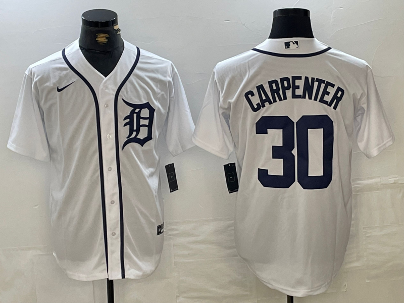 Men's Detroit Tigers Kerry Carpenter White Replica Player Jersey baseball jersey product view 1