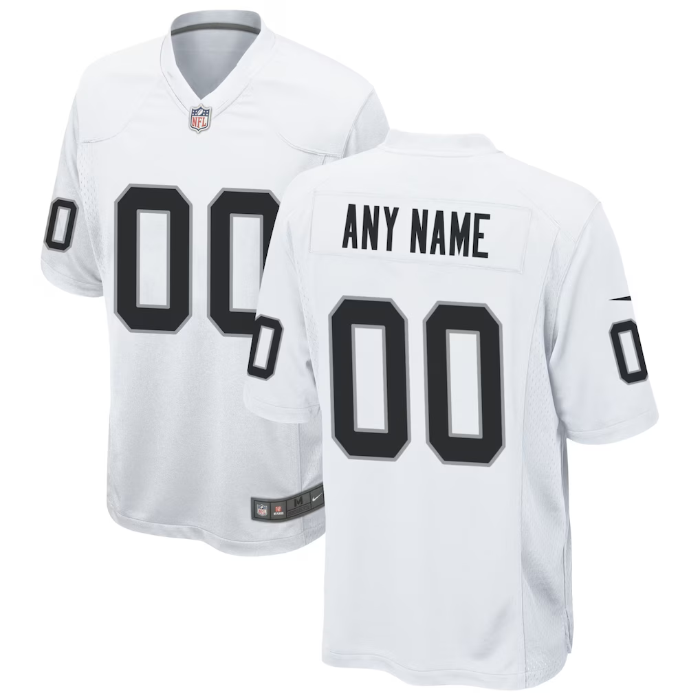 Men's Las Vegas Raiders White Custom Game Jersey football jersey product view 1