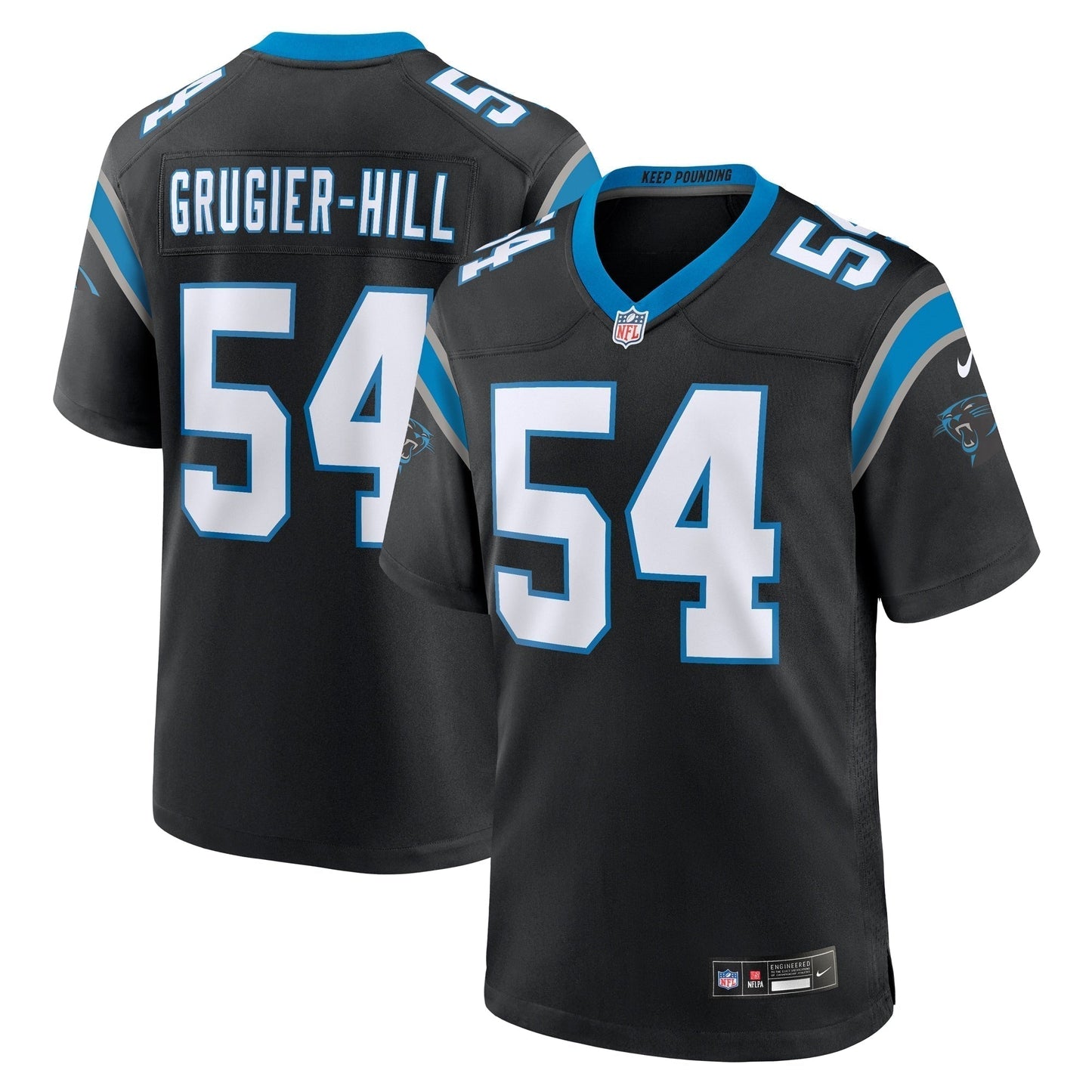 Kamu Grugier-Hill Carolina Panthers Game Jersey - Black football jersey product view 1