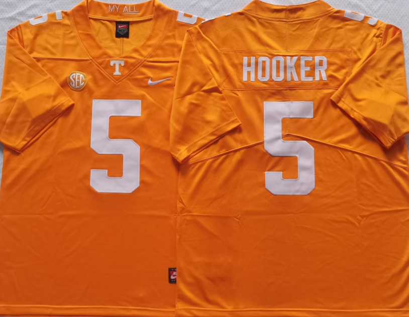 Men's Tennessee Volunteers Hendon Hooker Orange Player Game Jersey sports jersey product view 1