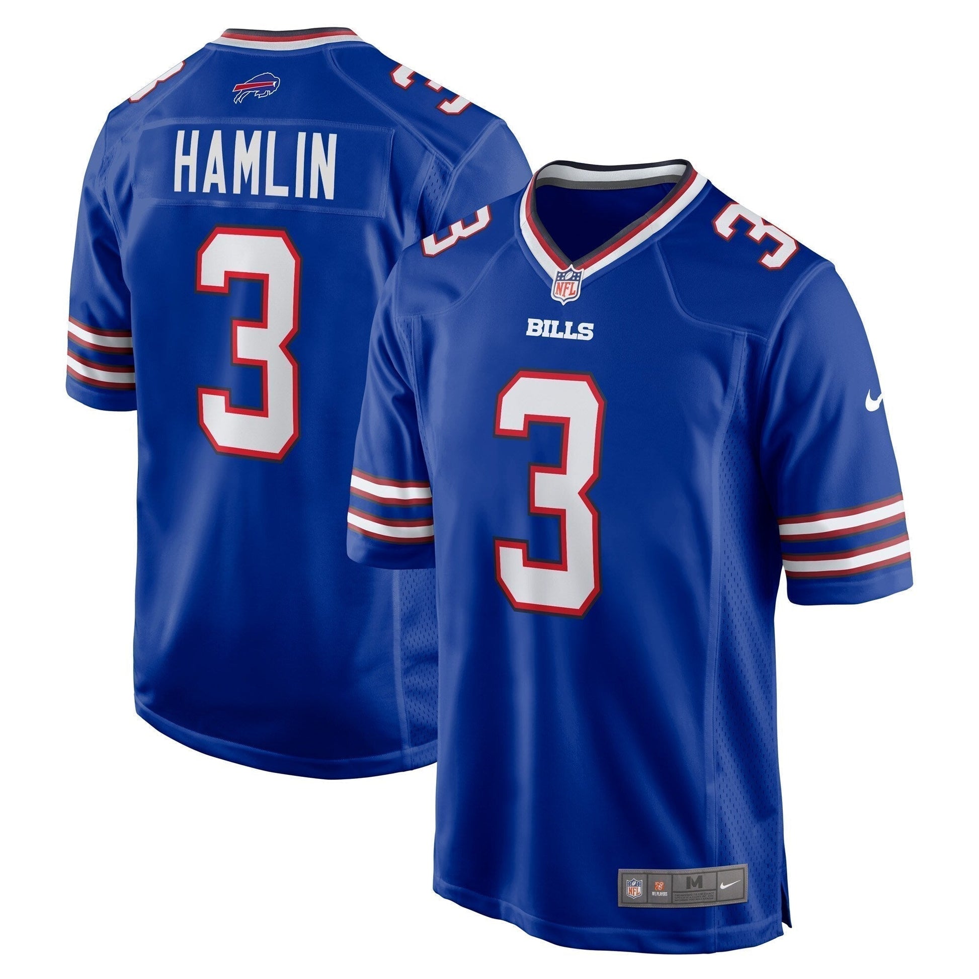 Damar Hamlin Buffalo Bills Game Jersey - Royal football jersey product view 1