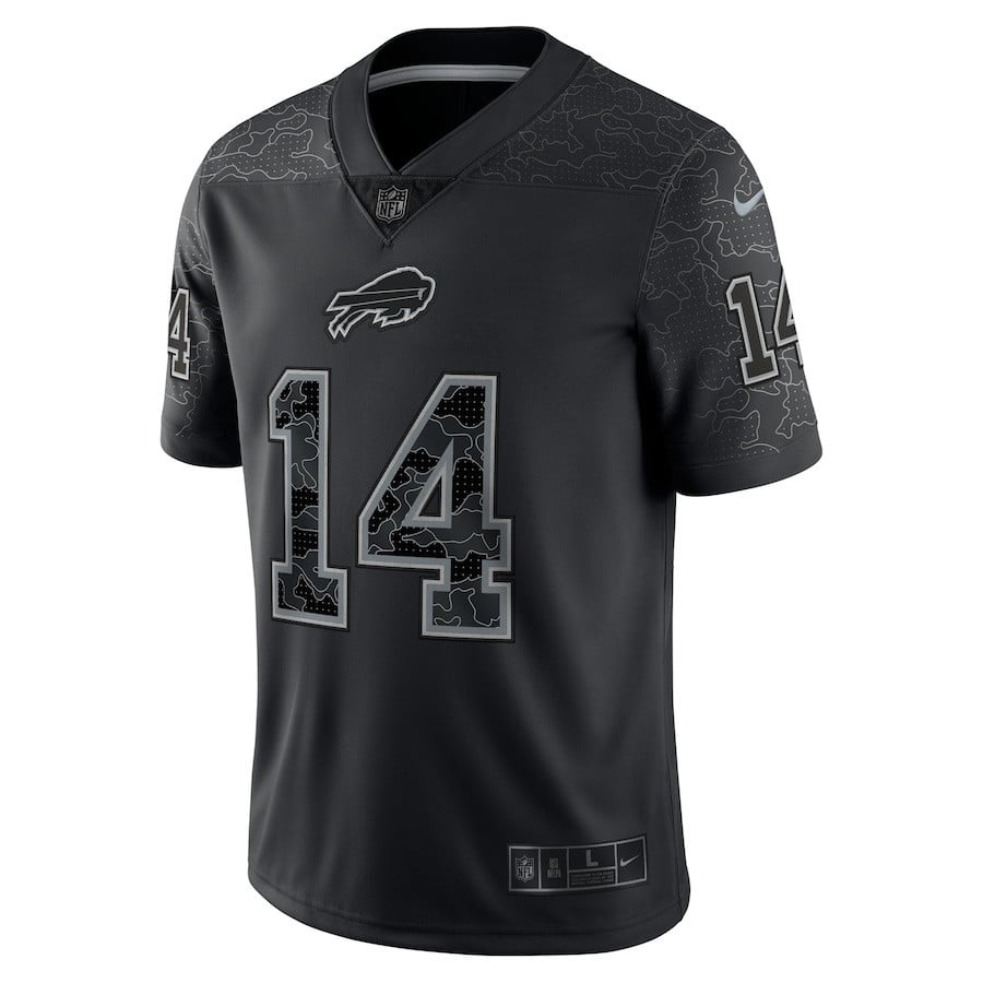 Stefon Diggs Buffalo Bills RFLCTV Limited Jersey - Black football jersey product view 2
