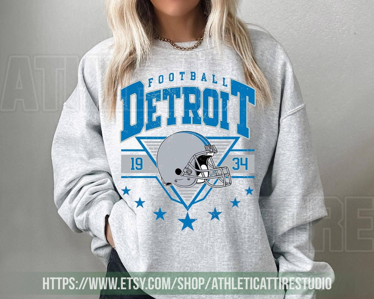 Detroit Lions Vintage Football Sweatshirt T-Shirt Tee Unisex T-shirt, Sweatshirt, Hoodie, Long Sleeve Tee - T-Shirt, Sweatshirt, Hoodie