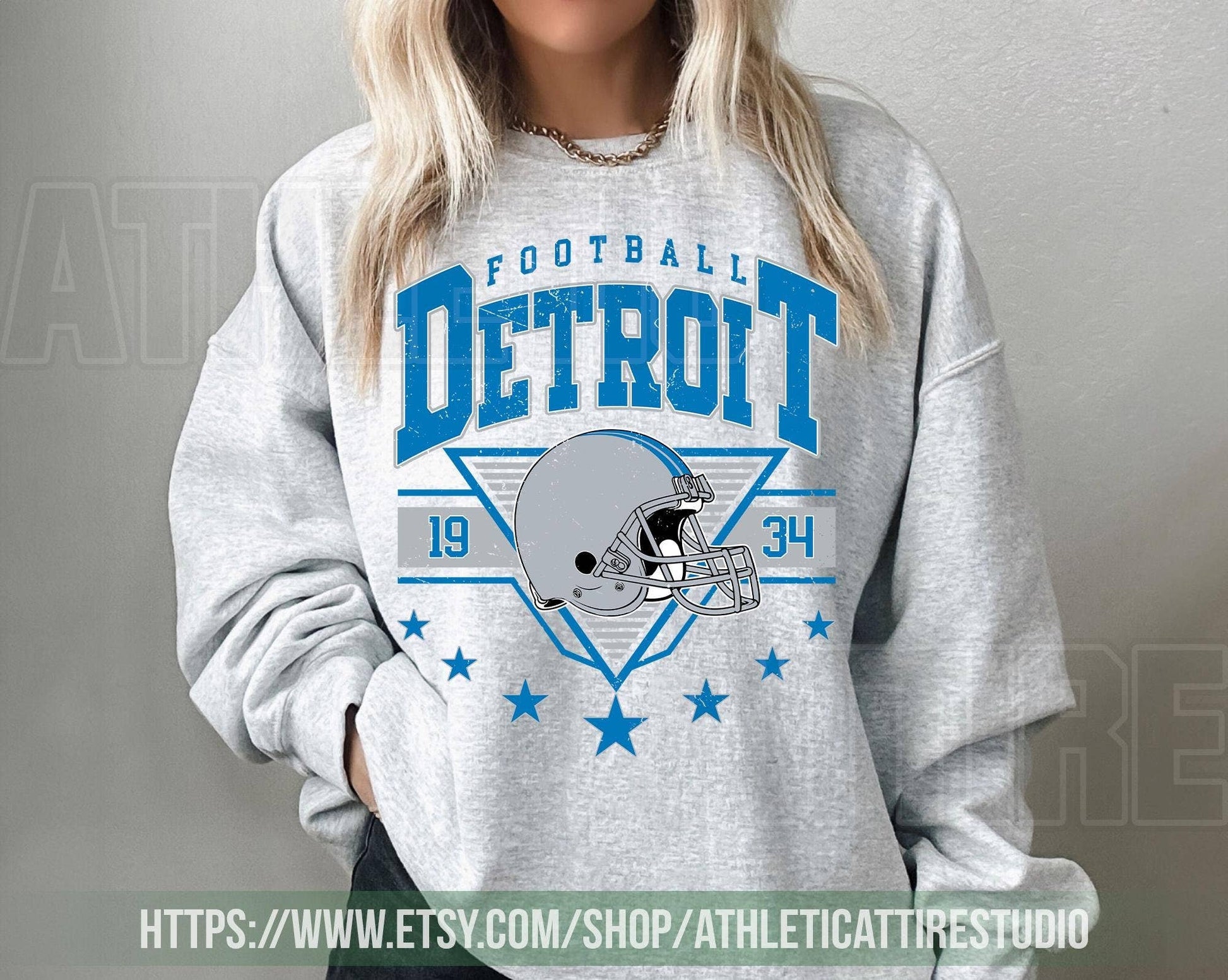 Detroit Lions Vintage Football Sweatshirt T-Shirt Tee Unisex T-shirt, Sweatshirt, Hoodie, Long Sleeve Tee - T-Shirt, Sweatshirt, Hoodie