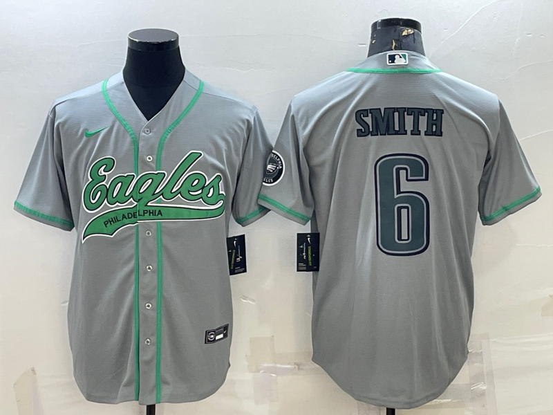 Men's Philadelphia Eagles DeVonta Smith Gray Game Jersey Joint Edition football jersey product view 1