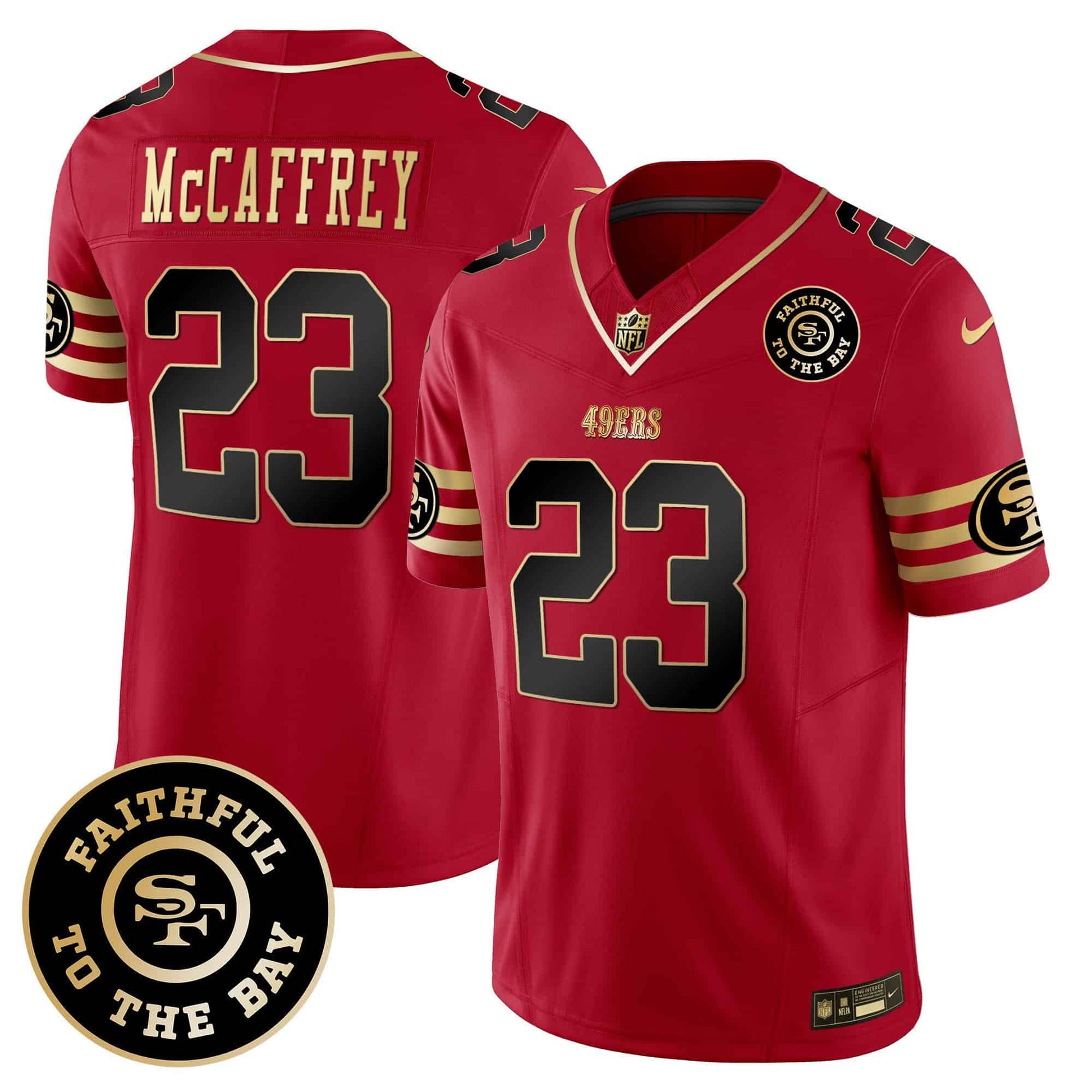 Mens 49ers Faithful To The Bay Patch Vapor Limited Jersey V6 All Stitched football jersey product view 1