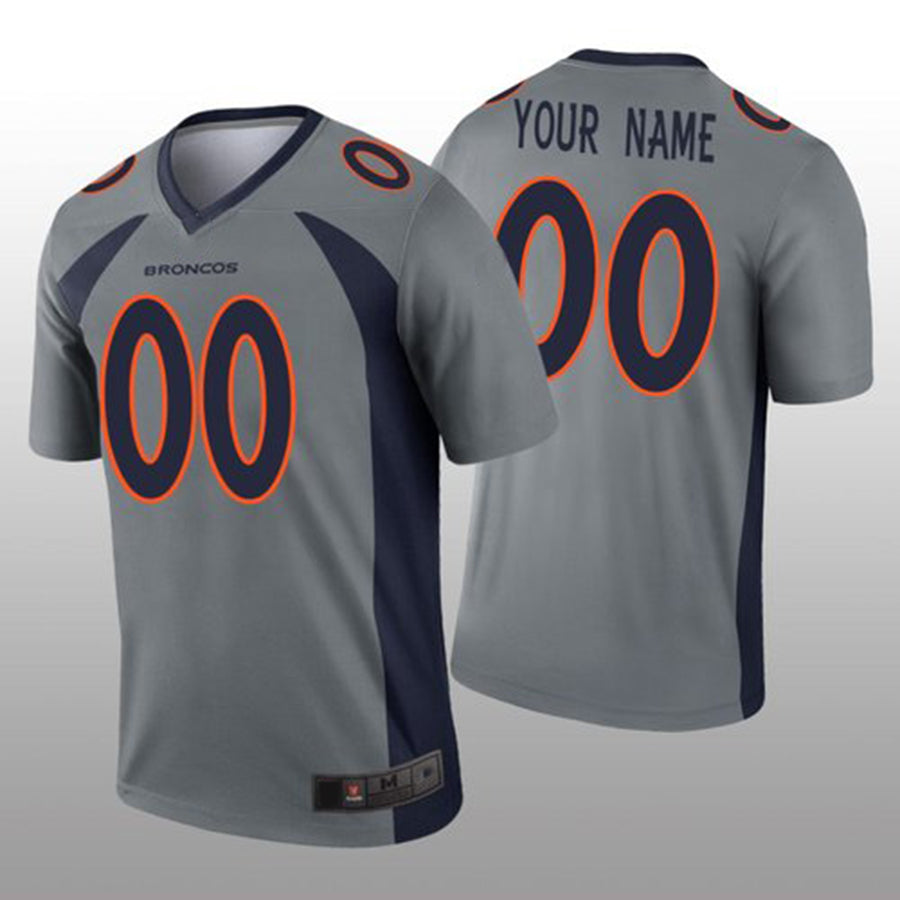 Custom1 Denver Broncos Gray Inverted Legend Jersey1 Stitched Jersey1 American Football Jerseys football jersey product view 1