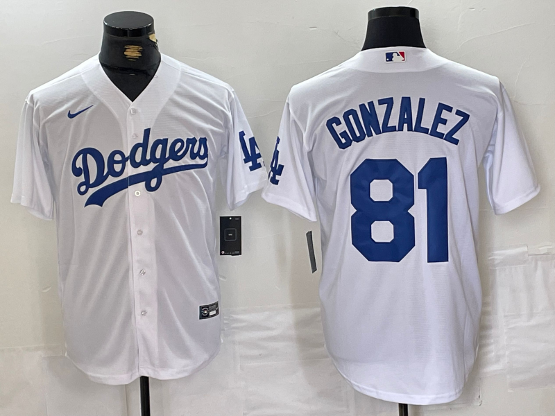 Men's Los Angeles Dodgers Victor Gonzalez White Limited Player Jersey baseball jersey product view 1