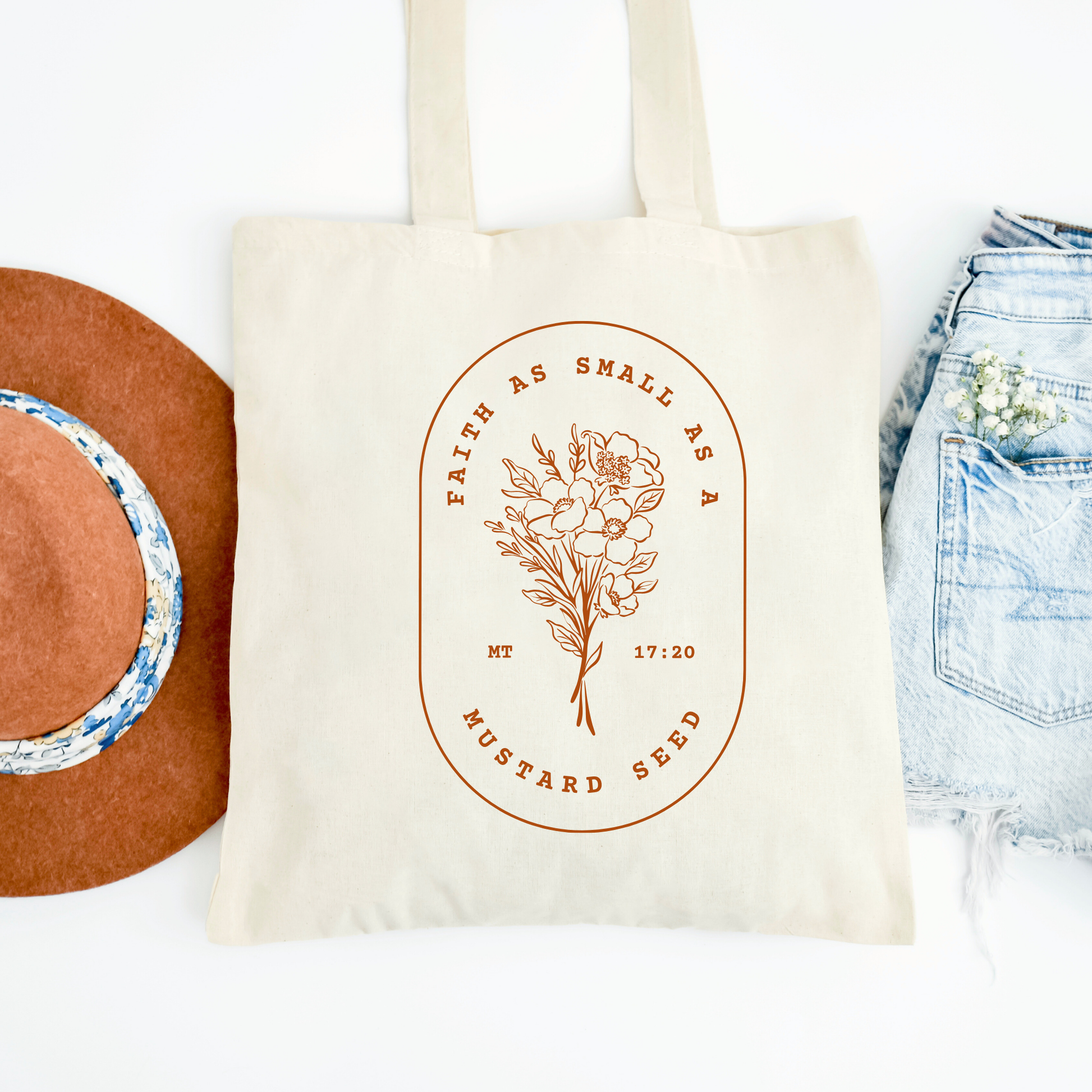 Faith As Small As A Mustard Seed Canvas Tote Bag Book Bag Unisex T-shirt, Sweatshirt, Hoodie, Long Sleeve Tee - T-Shirt, Sweatshirt, Hoodie