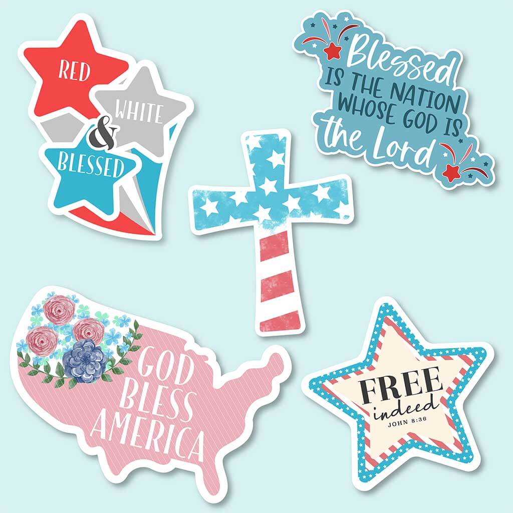 Christian Sticker Pack - USA Proud Unisex T-shirt, Sweatshirt, Hoodie, Long Sleeve Tee - T-Shirt, Sweatshirt, Hoodie