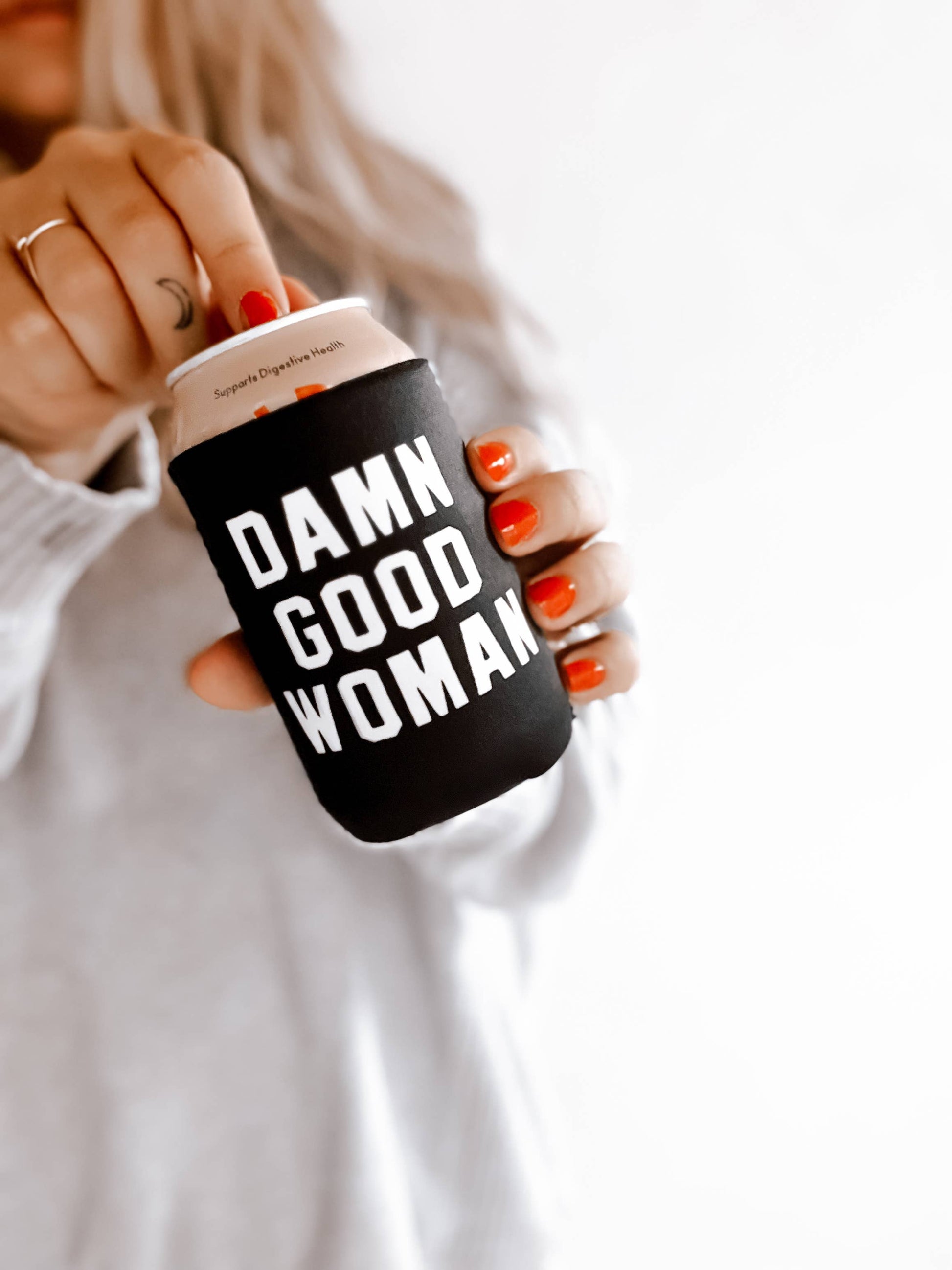 Damn Good Woman Can Cooler, Drink Sleeve - Black Unisex T-shirt, Sweatshirt, Hoodie, Long Sleeve Tee - T-Shirt, Sweatshirt, Hoodie