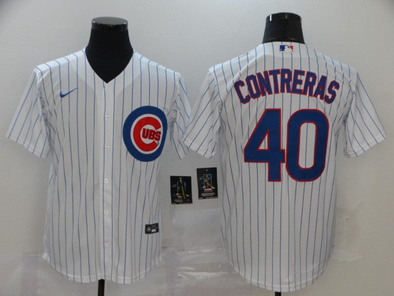 Men's Chicago Cubs Willson Contreras #40 White Replica Baseball Jersey1 baseball jersey product view 1