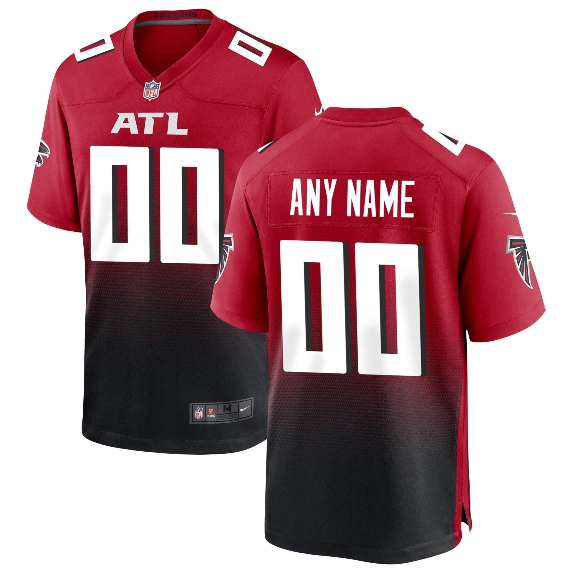 Atlanta Falcons Alternate Custom Game Jersey - Red football jersey product view 1