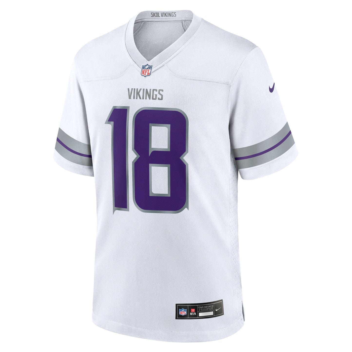 Justin Jefferson Minnesota Vikings Alternate Game Jersey - White football jersey product view 2