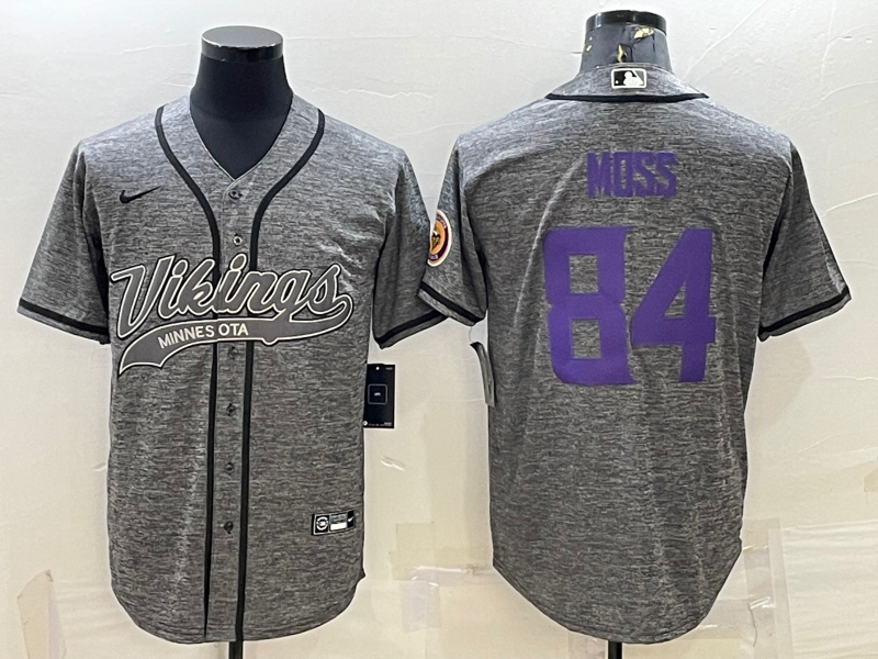 Men's Minnesota Vikings Randy Moss Gray Game Jersey Joint Edition football jersey product view 1