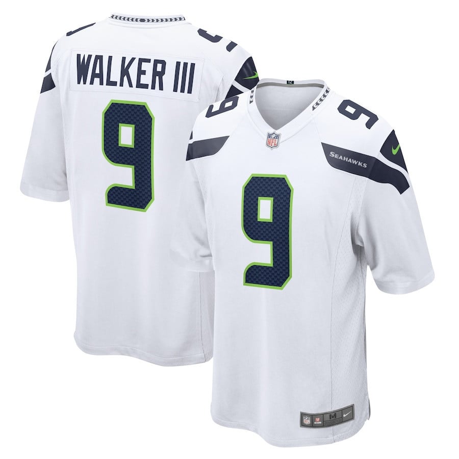 Kenneth Walker III Seattle Seahawks Away Game Player Jersey - White football jersey product view 1