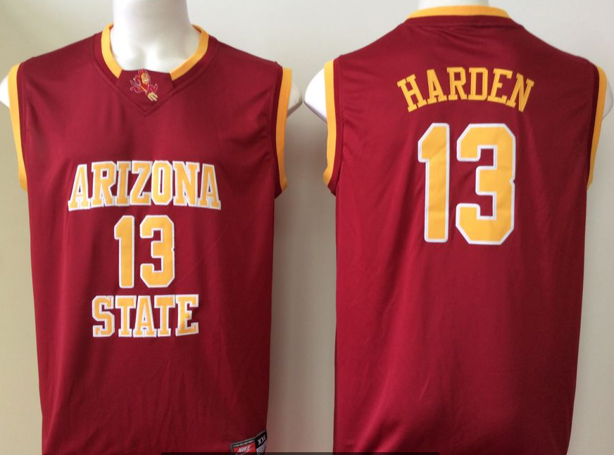 Men's Arizona State Sun Devils James Harden #13 Maroon Player Game Jersey sports jersey product view 1