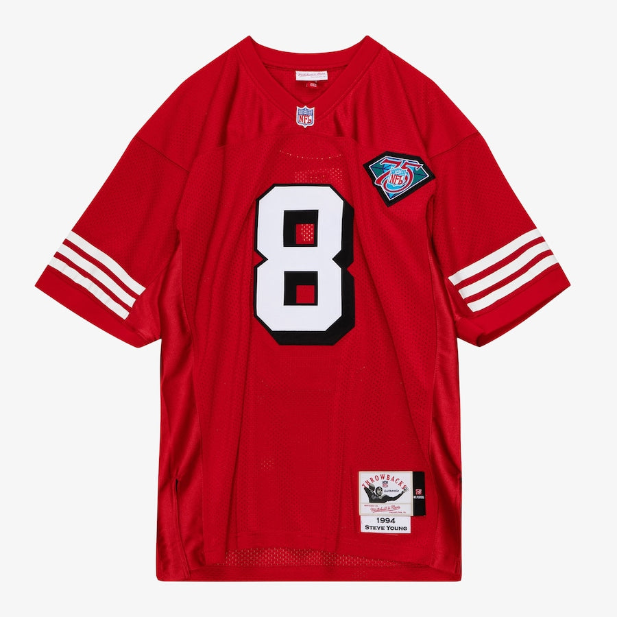 Men's Steve Young Scarlet San Francisco 49ers 1994 Jersey football jersey product view 1