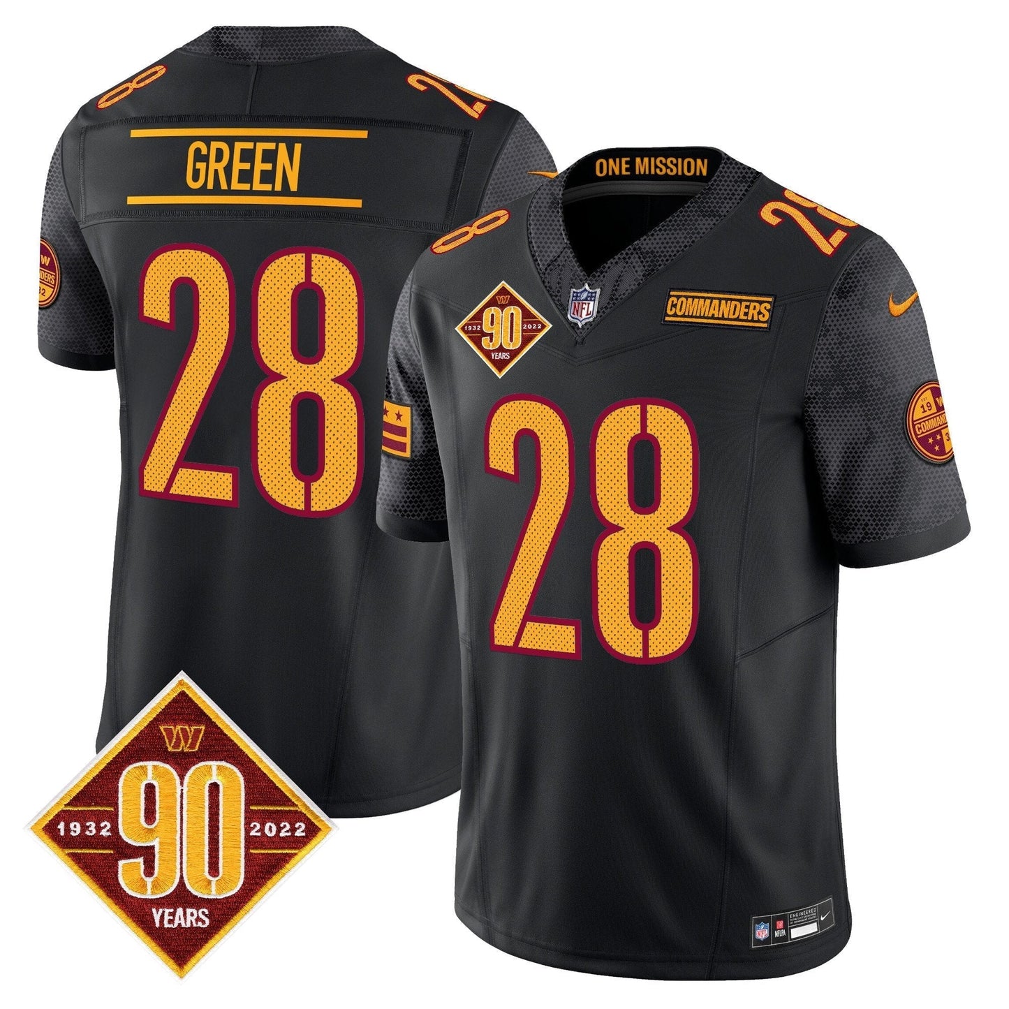 Mens Washington Commanders 90th Anniversary Vapor Limited Jersey V4 All Stitched football jersey product view 1
