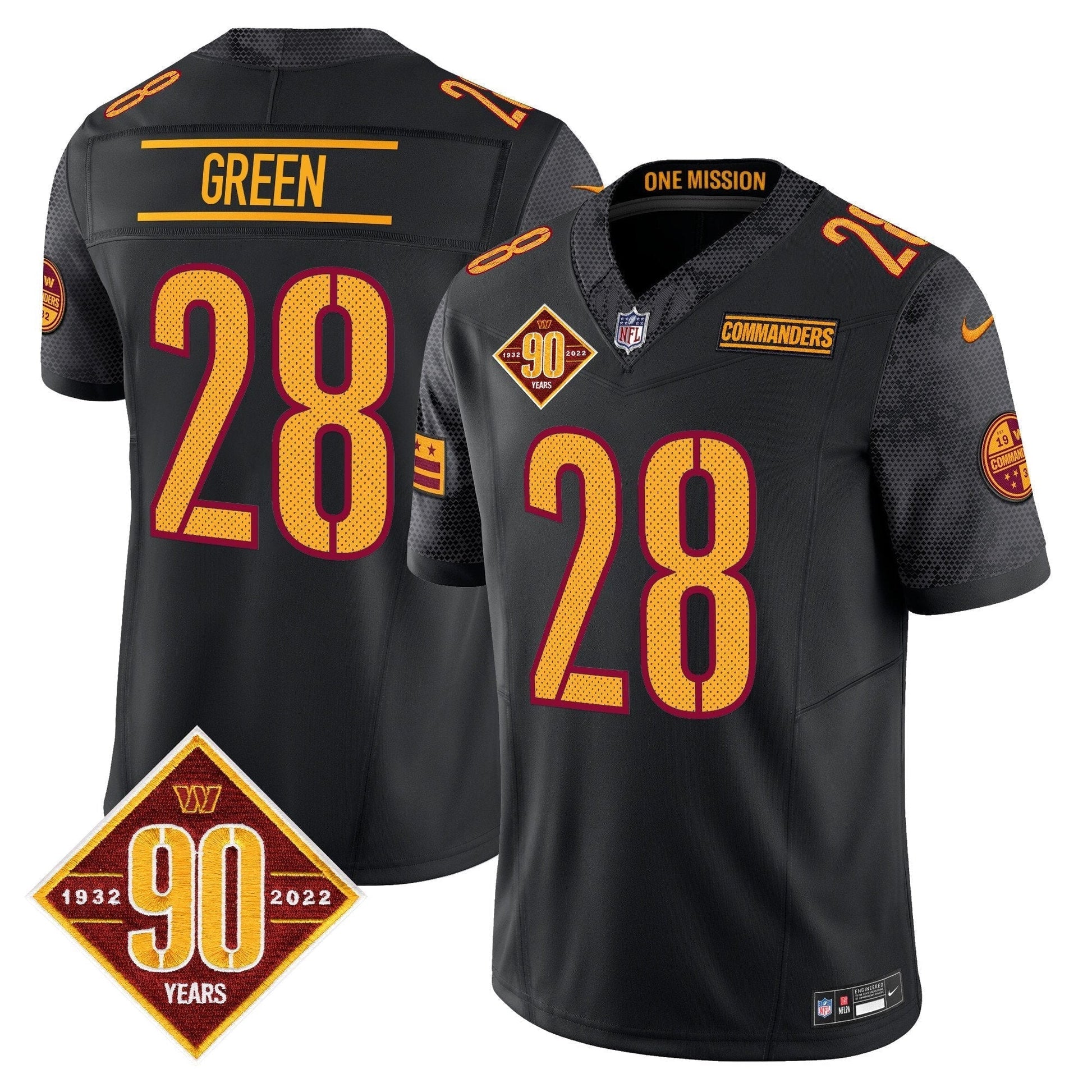 Mens Washington Commanders 90th Anniversary Vapor Limited Jersey V4 All Stitched football jersey product view 1