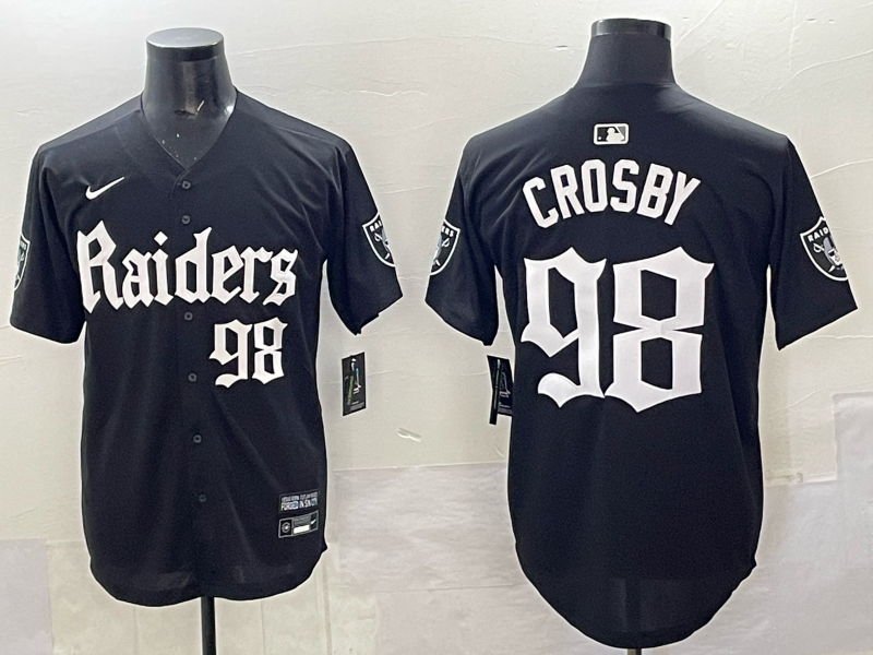 Men's Las Vegas Raiders Maxx Crosby Black Team Game Player Jersey football jersey product view 1