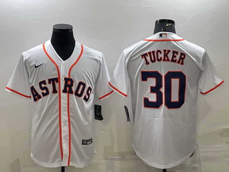 Men's Houston Astros Kyle Tucker White Home Official Replica Player Jersey baseball jersey product view 1