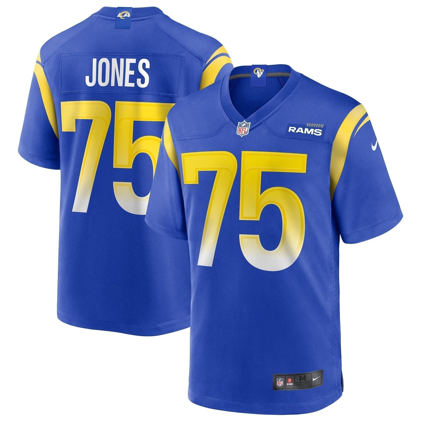 Deacon Jones Los Angeles Rams Game Retired Jersey - Royal football jersey product view 1