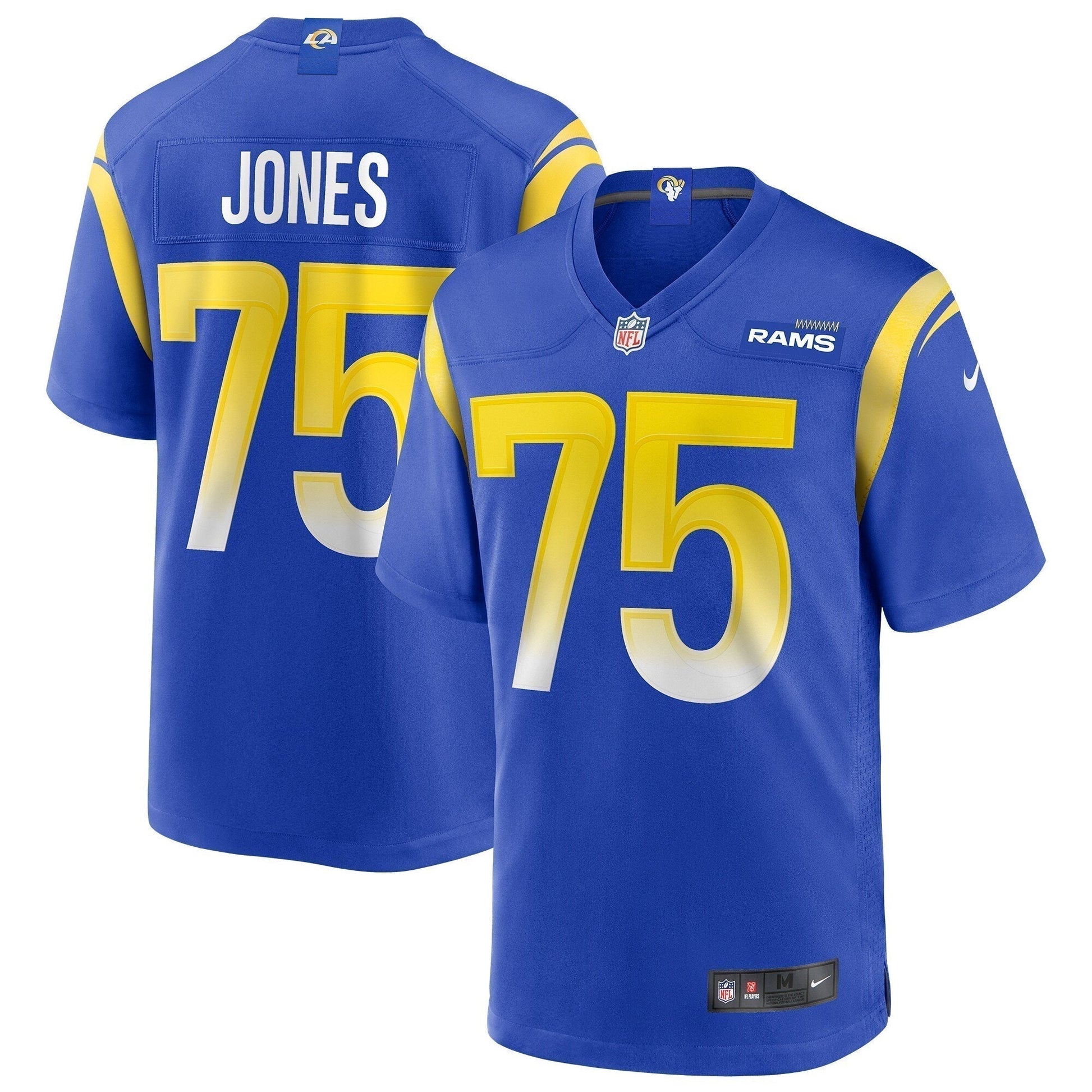 Deacon Jones Los Angeles Rams Game Retired Jersey - Royal football jersey product view 1