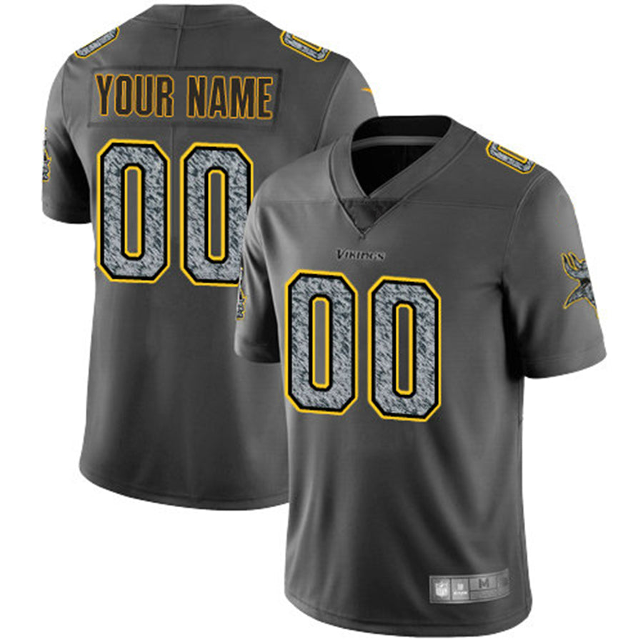 Custom1 Minnesota Vikings Gray Static Vapor Untouchable Limited Jersey1 Stitched Jerseys Football Jerseys football jersey product view 1