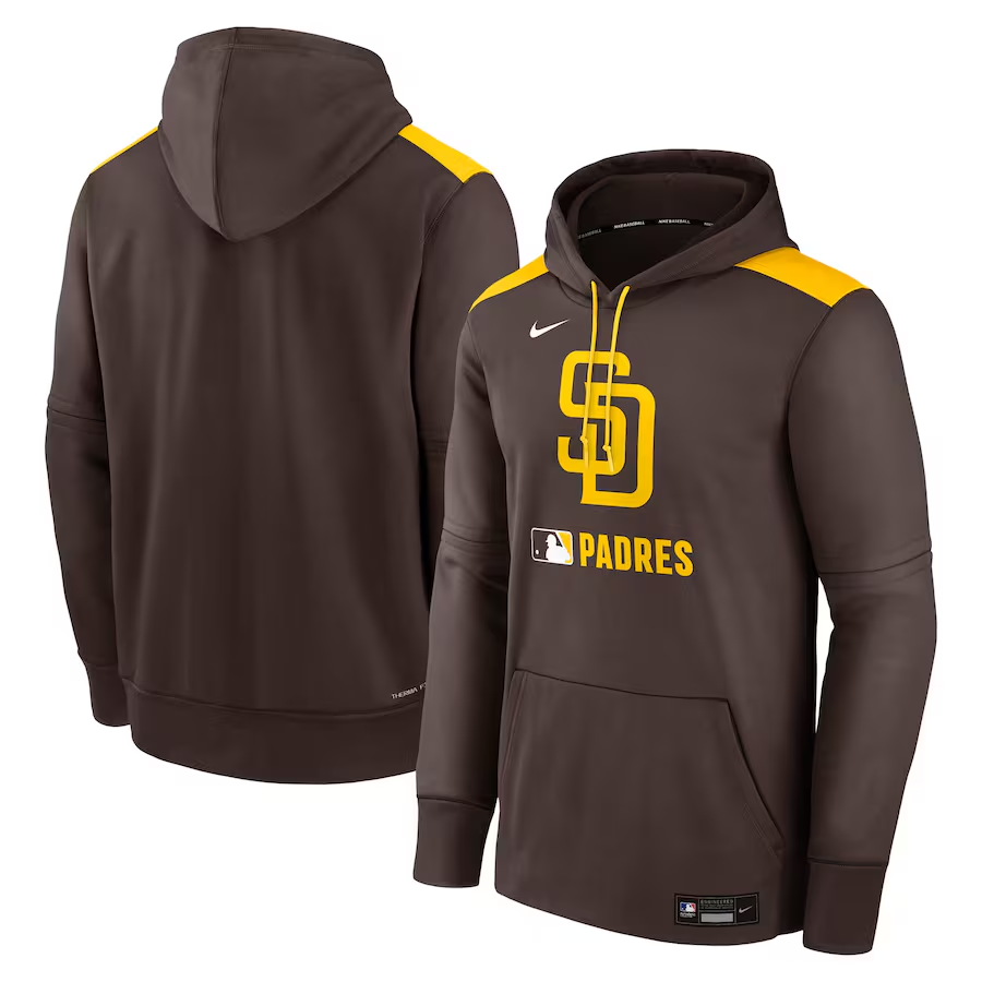 San Diego Padres Performance Pullover Hoodie - Brown baseball jersey product view 1
