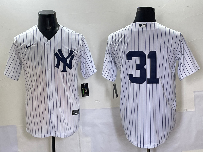 Men's New York Yankees Ichiro Suzuki #31 White Limited Player Jersey baseball jersey product view 1