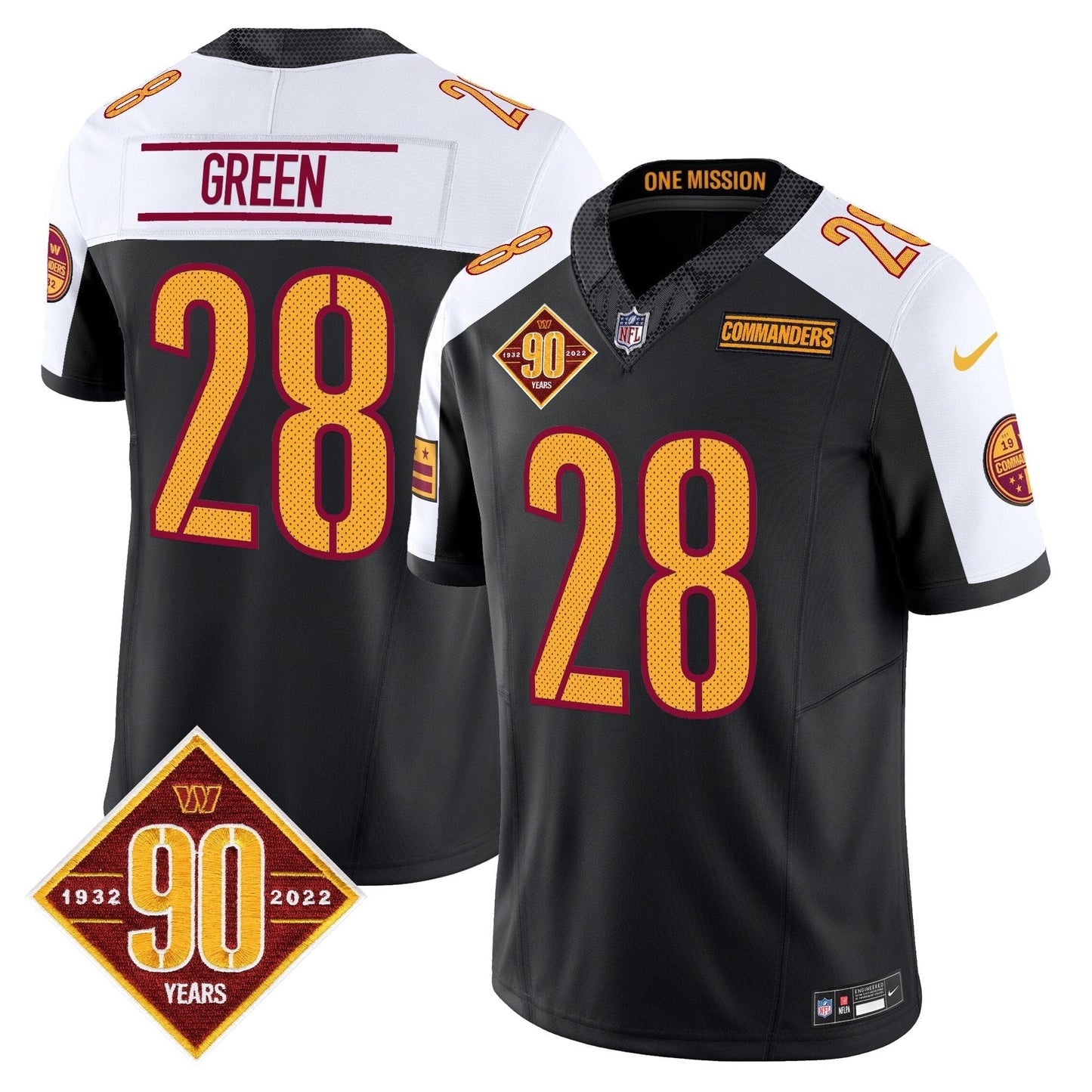 Mens Washington Commanders 90th Anniversary Vapor Limited Jersey V4 All Stitched football jersey product view 1