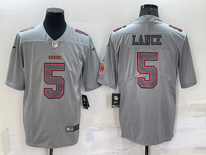 Men's San Francisco 49ers Trey Lance Grey Game Jersey football jersey product view 1