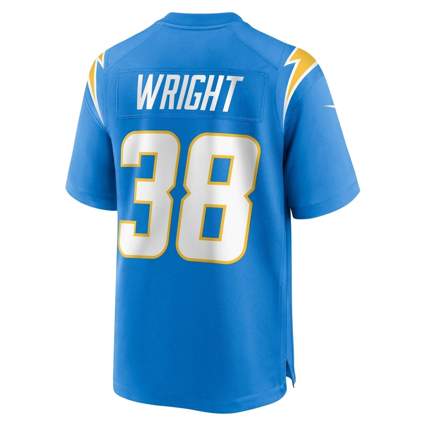 Milton Wright Los Angeles Chargers Game Jersey - Powder Blue football jersey product view 3