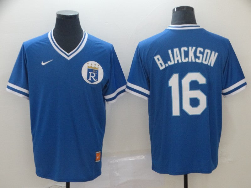Men's Kansas City Royals Bo Jackson #16 Blue Player Jersey baseball jersey product view 1