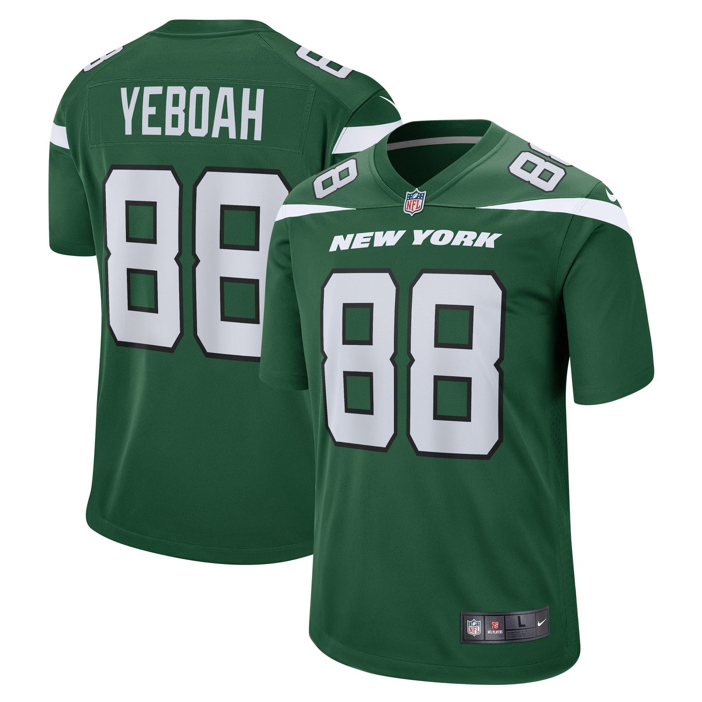 Kenny Yeboah New York Jets Game Jersey - Gotham Green football jersey product view 1