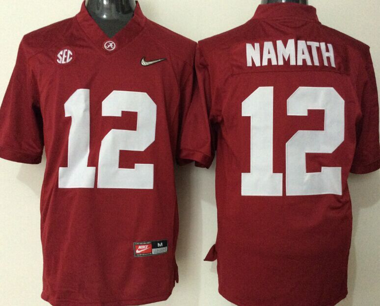 Men's Alabama Crimson Tide Joe Namath Crimson Player Game Jersey sports jersey product view 1